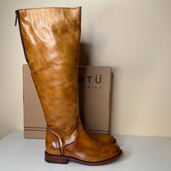 BED STU Tess Tan Distressed Leather Tall Riding Boots BEDSTU Size 8 - Picture 3 of 16